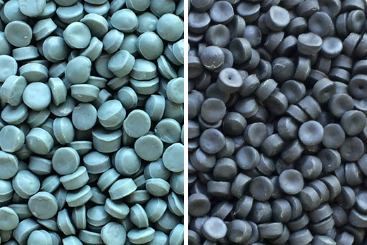 Granza de plástico de diferente color